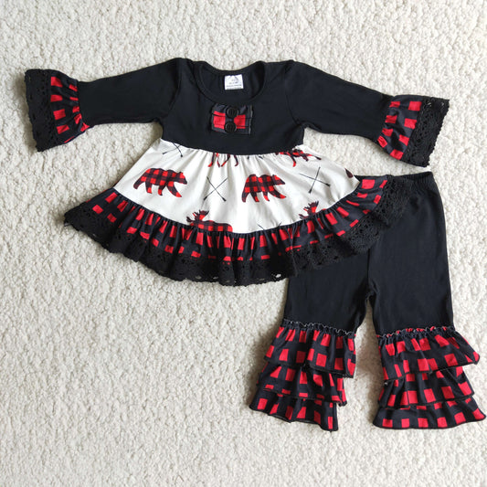 6 B4-1 Bear Black Lace Long Sleeve Suit