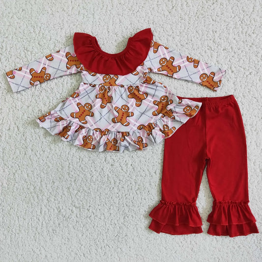 6 B8-5 Red bow top and red pants suit