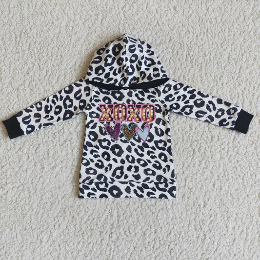 6 C10-28 Valentine's Day Love Leopard Print Hooded Sweatshirt