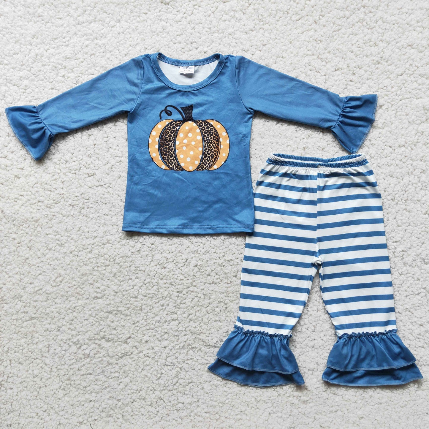 6 C10-39 Fall pumpkin blue baby girls outfits clothing sets  D 8.7