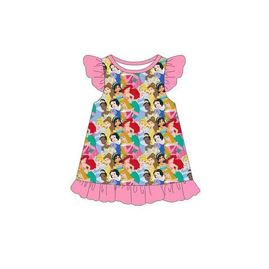 presale GSD1176 girls pink flying sleeve dress