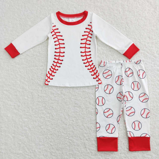 BLP0425 Baseball red and white long-sleeved pants suit D 6.13