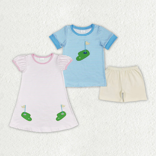 Match Baby Girls Golf Summer Sibling Boys Sets Dresses