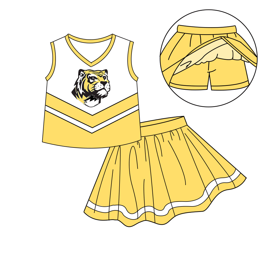 Custom  baby girls Tigers dress set     MOQ3  D 7.25