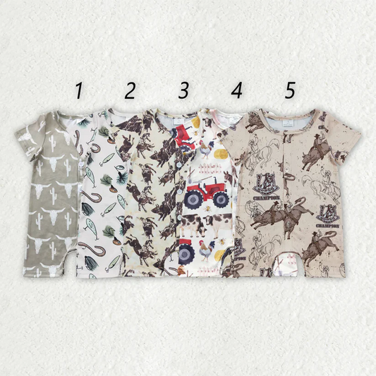 Match Baby Boys Western Buttons Summer Rompers D 4.19