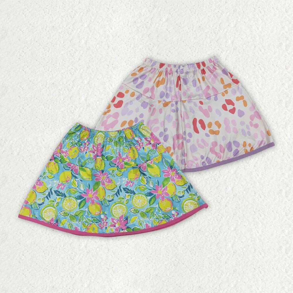 Sibling Baby Girls Lemon Leopard Summer Skirts Bottoms D 7.7