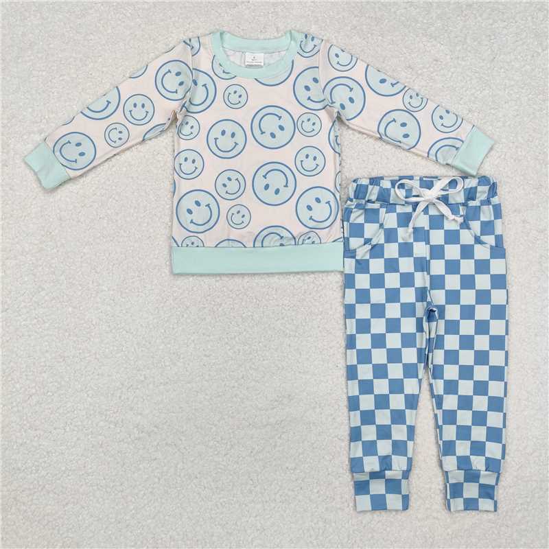 Match Baby Girls Boys Smile Top Pants Outfits Sets
