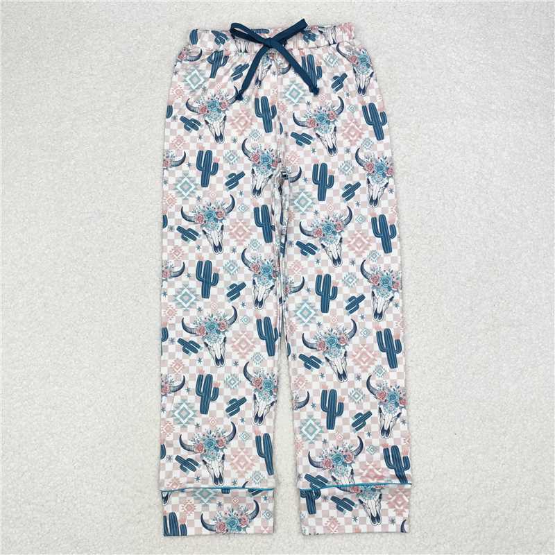 Family match mama and me cows cactus western adult pants pajamas clothes sets