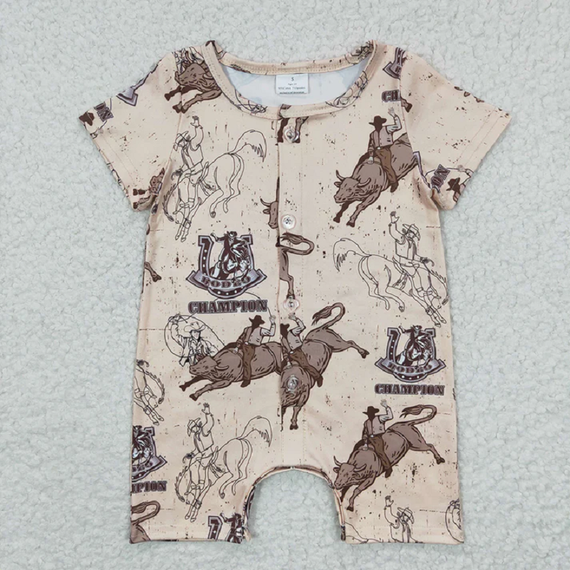Match Baby Boys Western Buttons Summer Rompers D 4.19