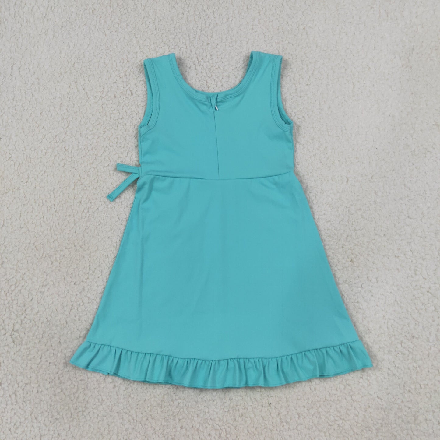 solid teal ruffle athletic dress