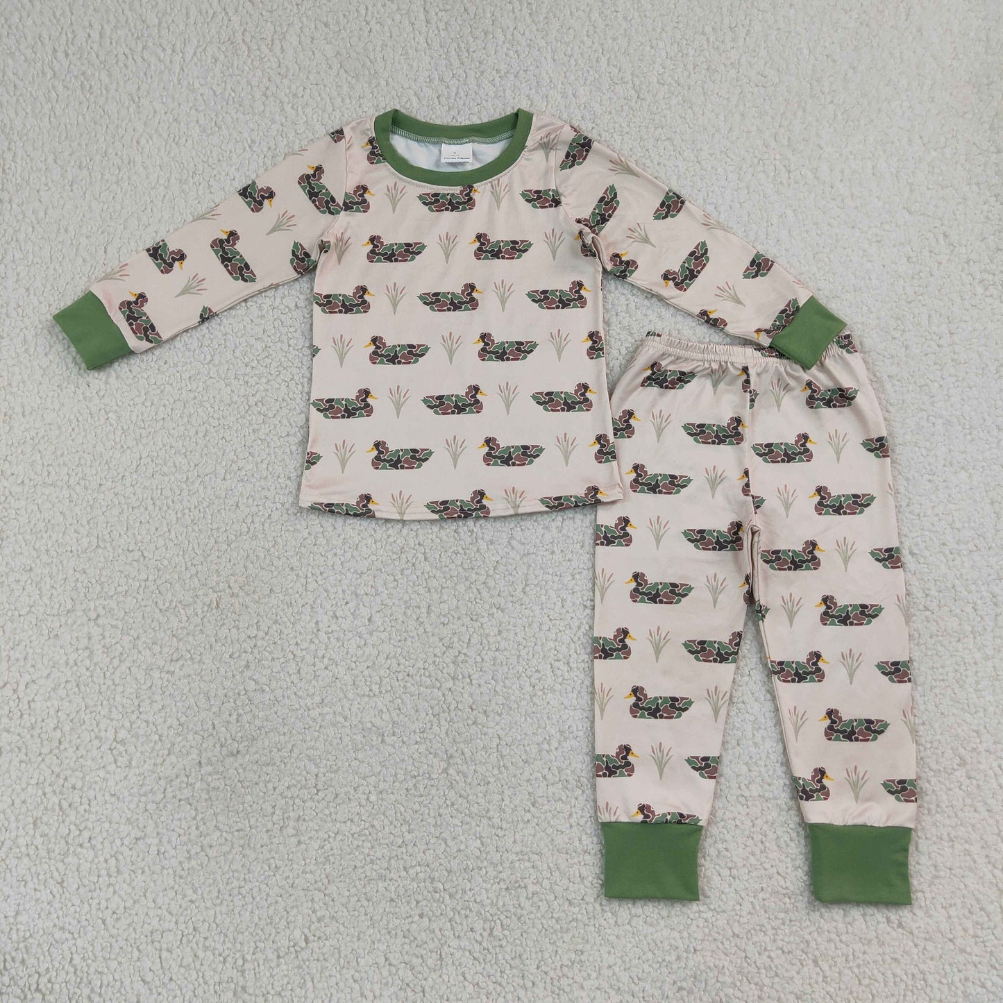 two pieces camo duck print boy pajamas