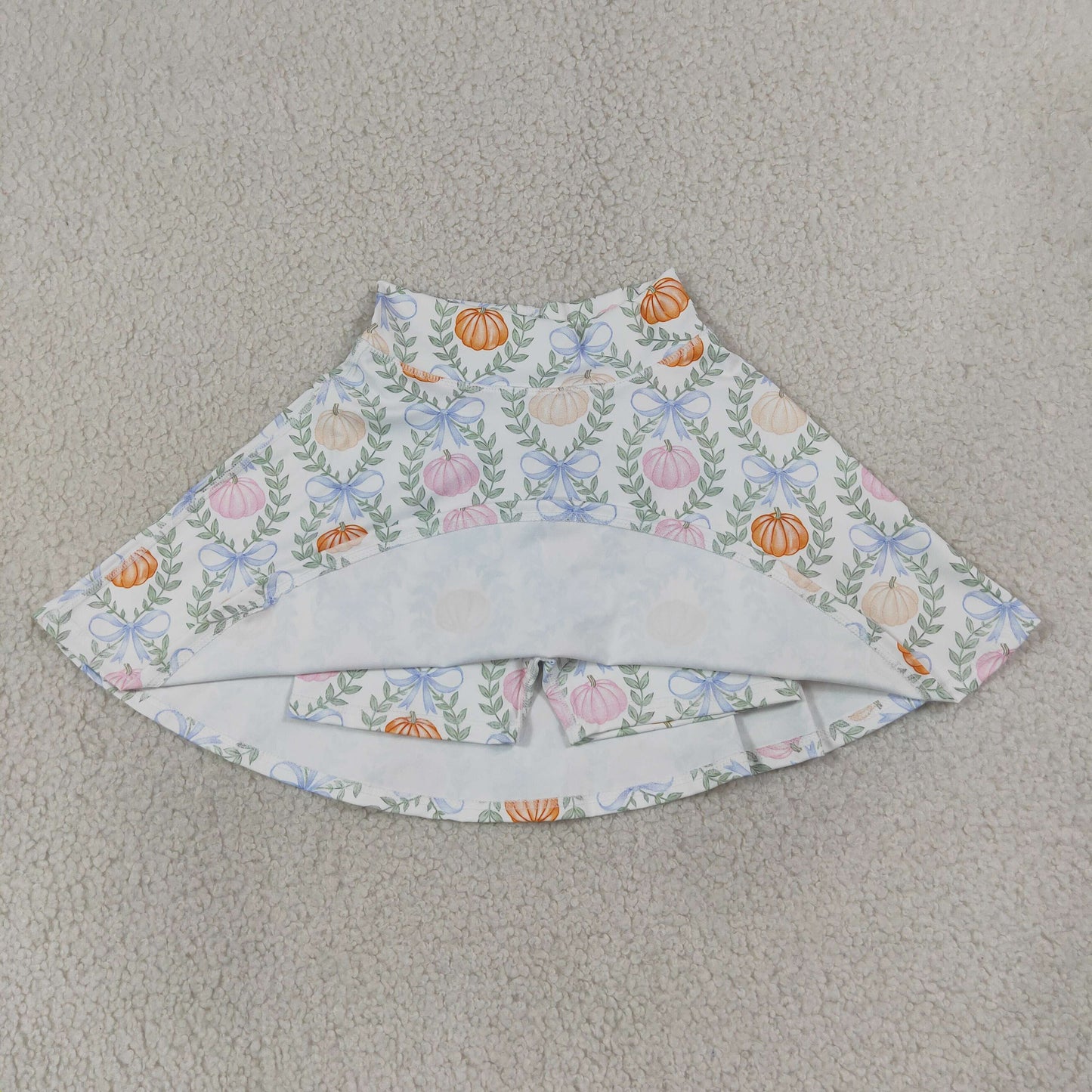 fall pumpkin athletic skort skirt