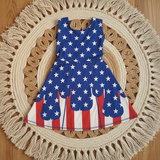4th of july stars stripes drip athletic active skort dress