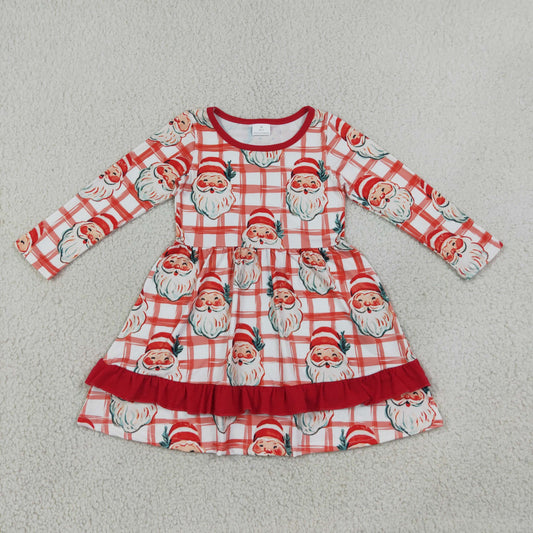 baby girl red check santa dress