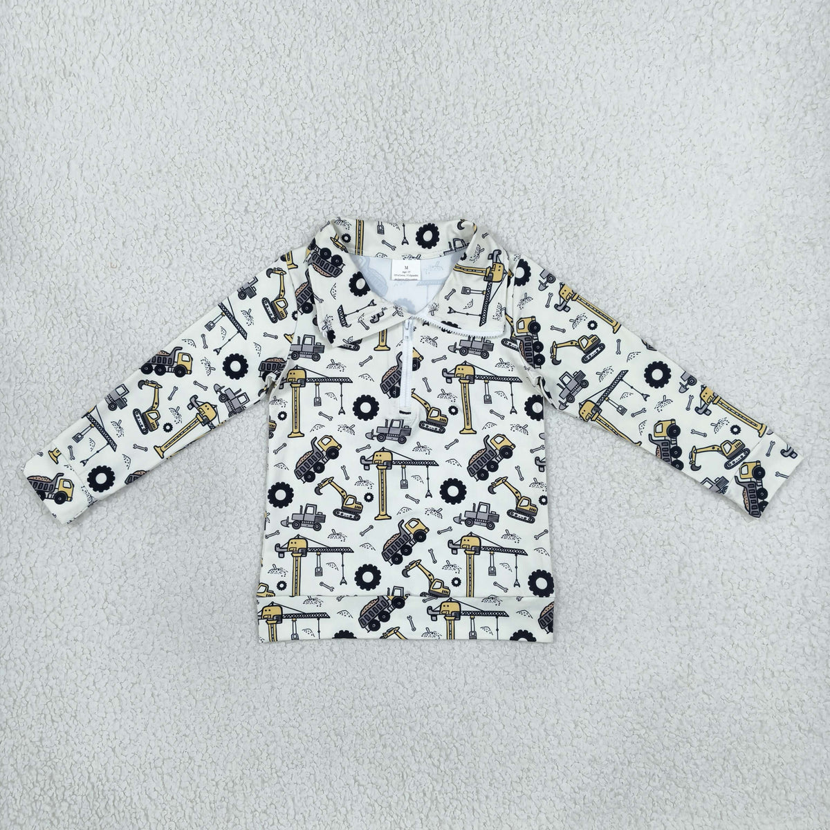 baby boy constructions print zip up pullover
