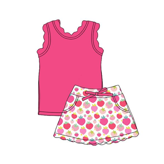Pre order strawberry skort set