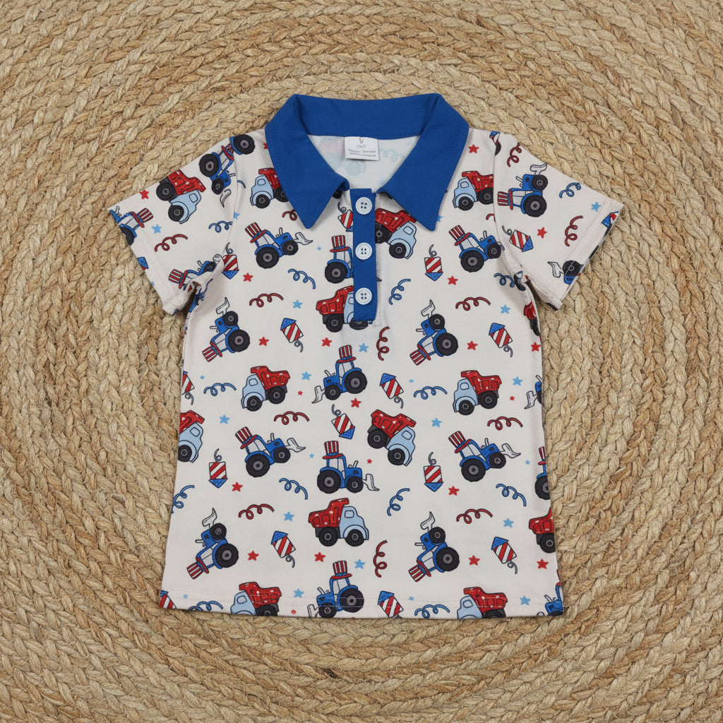 patriotic trucks boys polo