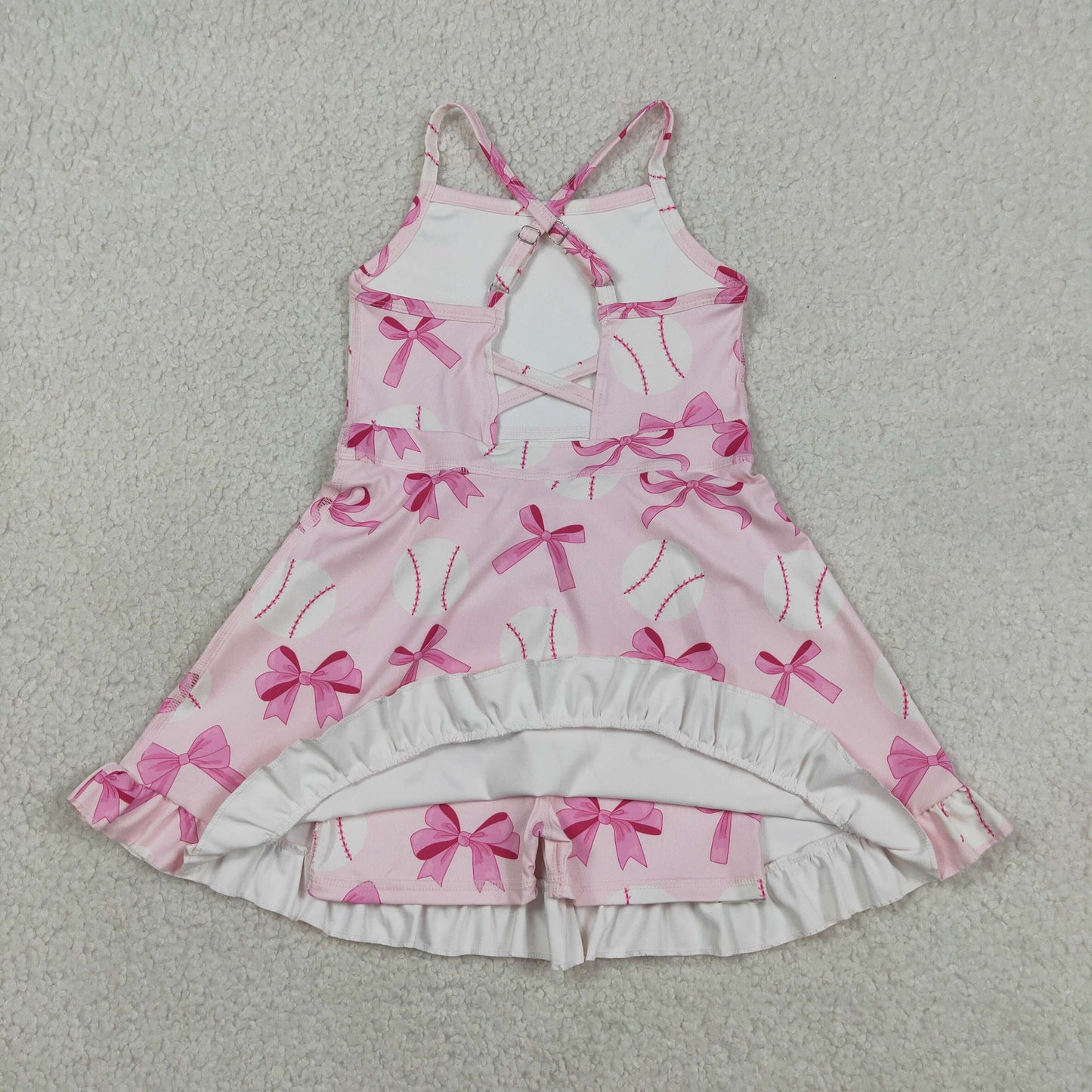 pink coquette and baseball athletic skort dress