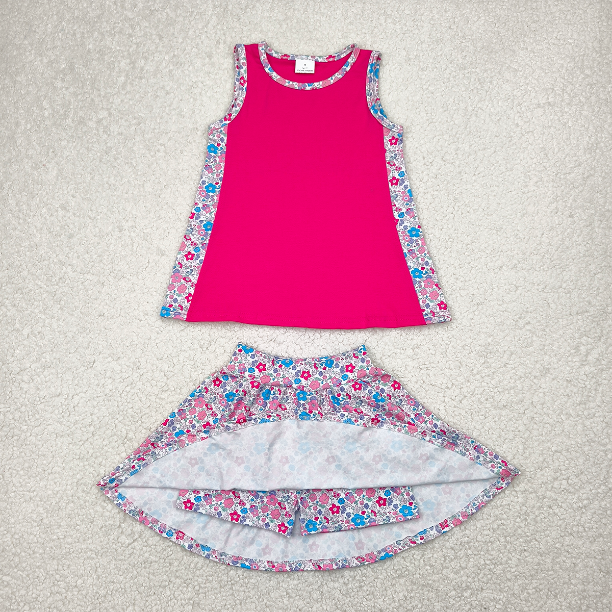 GSD1926  Baby Girls Pink Tunic Top Skorts Skirts Clothes Sets  D 4.10