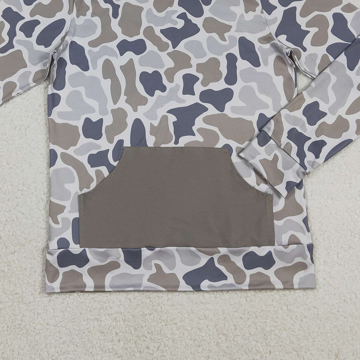Adult Men's Long Sleeve Southern Grey Camo Hoodie with Pocket Top