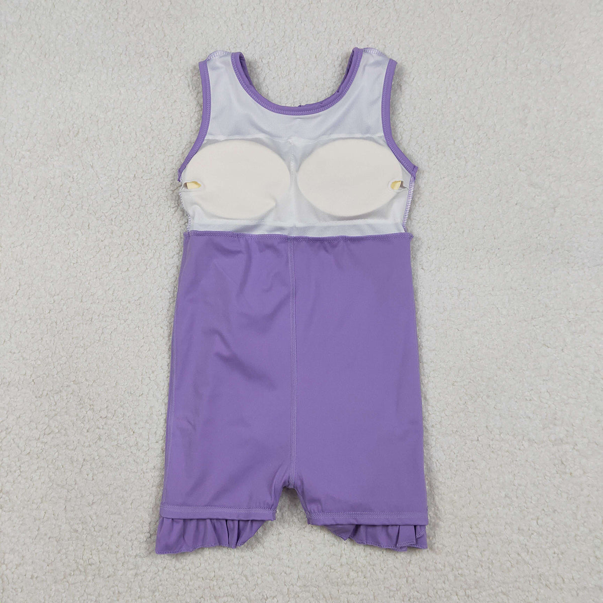 Baby Girls Purple Sleeveless Ruffle Shorts Knee Length Active Yoga Dresses for Kids