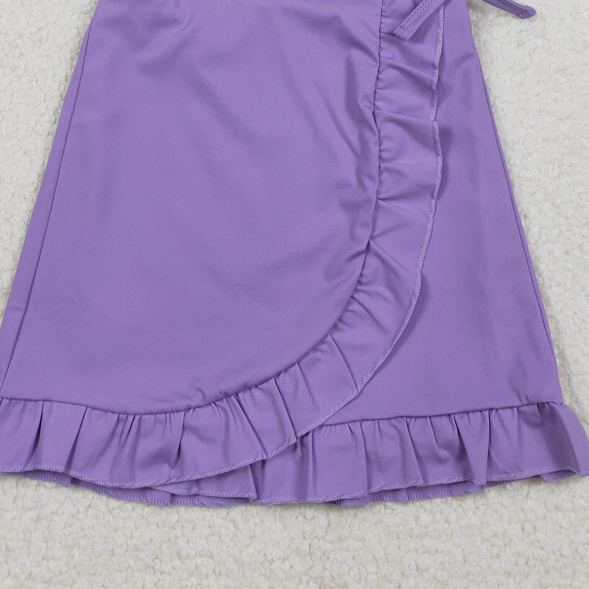 Baby Girls Purple Sleeveless Ruffle Shorts Knee Length Active Yoga Dresses for Kids