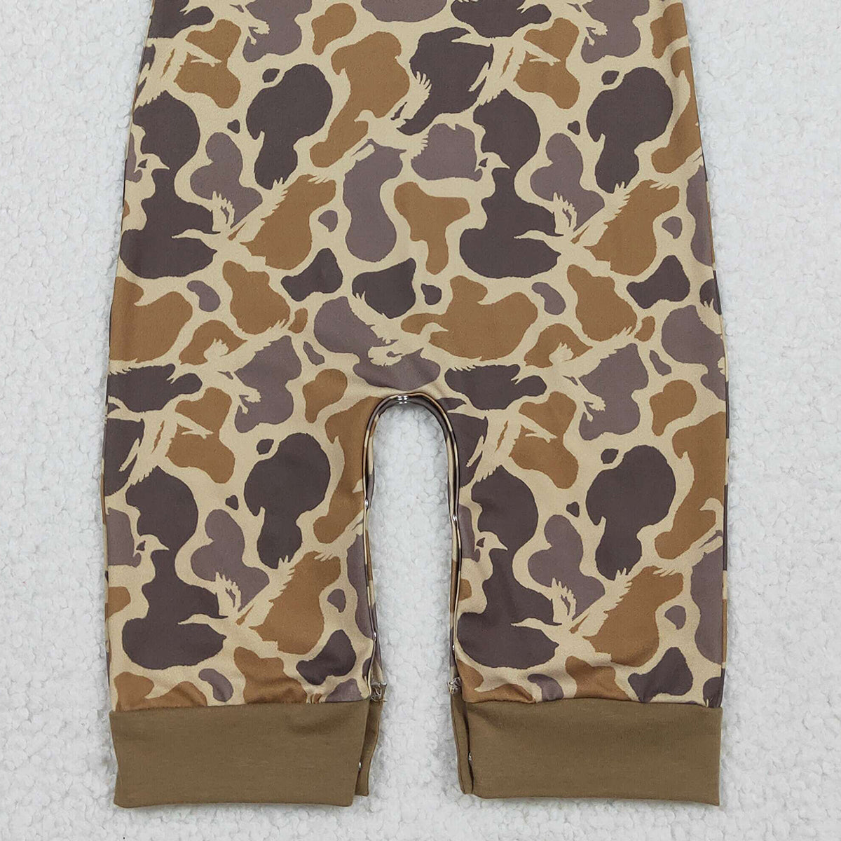 RTS NO MOQ（In Stock ) SR3638 Gray-brown camouflage button-down collar short-sleeved jumpsuit
