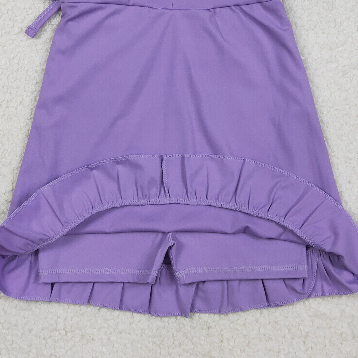 Baby Girls Purple Sleeveless Ruffle Shorts Knee Length Active Yoga Dresses for Kids