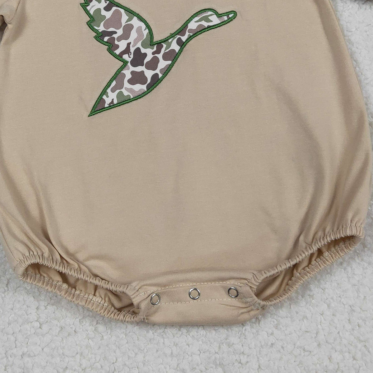Baby Boys Embroidery Camo Ducks Short Sleeve Hunting Rompers Cute And Fashionable Baby Outfit for Little Hunters
