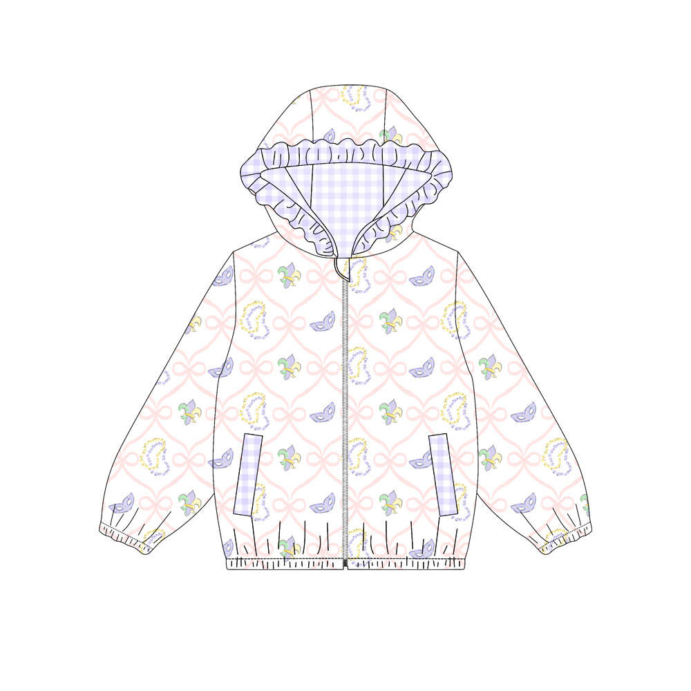 custom order MOQ 5 girls mardi gras hoodie