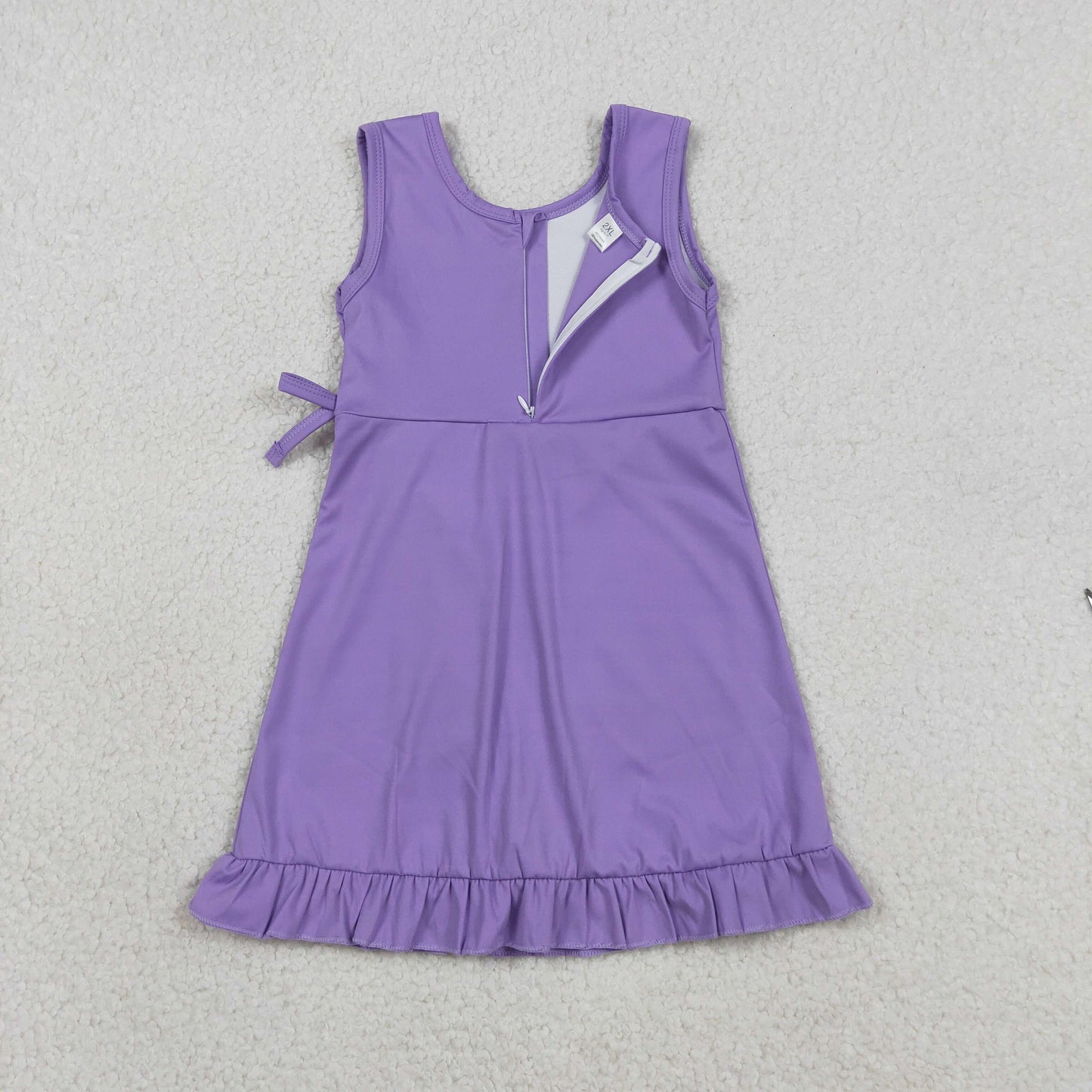 solid purple ruffle athletic dress