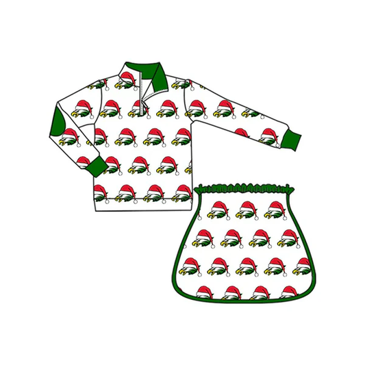 Custom Baby Girls Eagle Team Christmas Zip Pullovers Top Skort Shorts Clothes Sets D 8.13