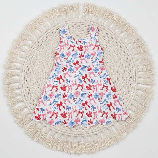 patriotic ribbon coquette athletic scallop dress