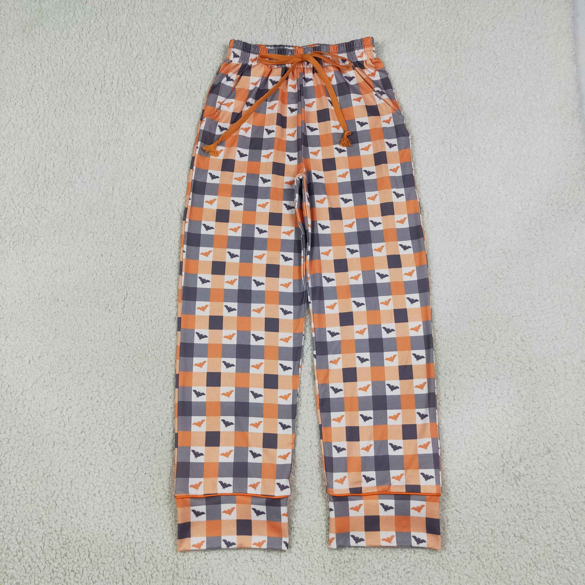 checkered with bat women pants adult clothing for Halloween