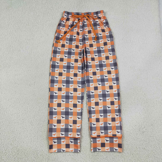 checkered with bat women pants adult clothing for Halloween