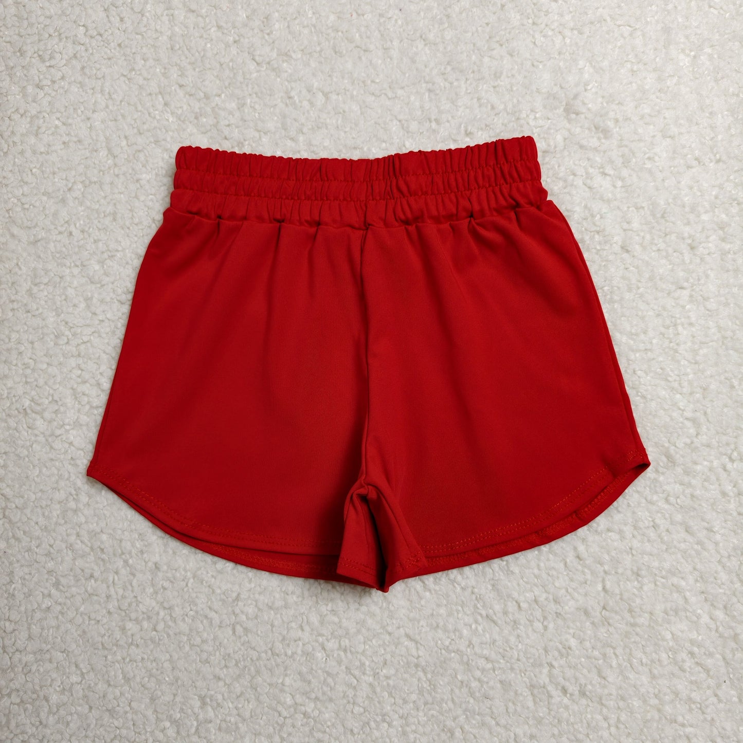 solid red athletic active shorts