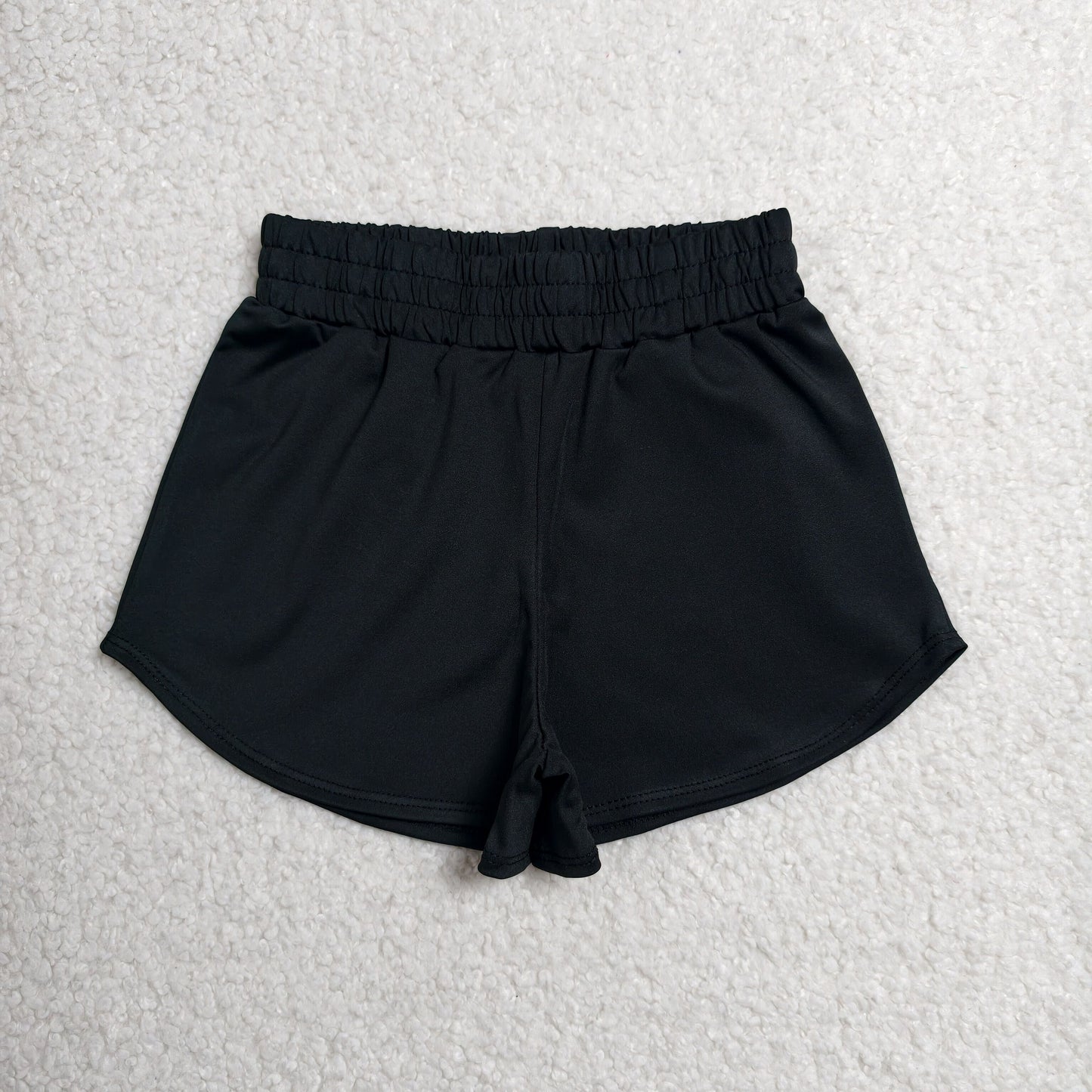 solid black athletic active shorts