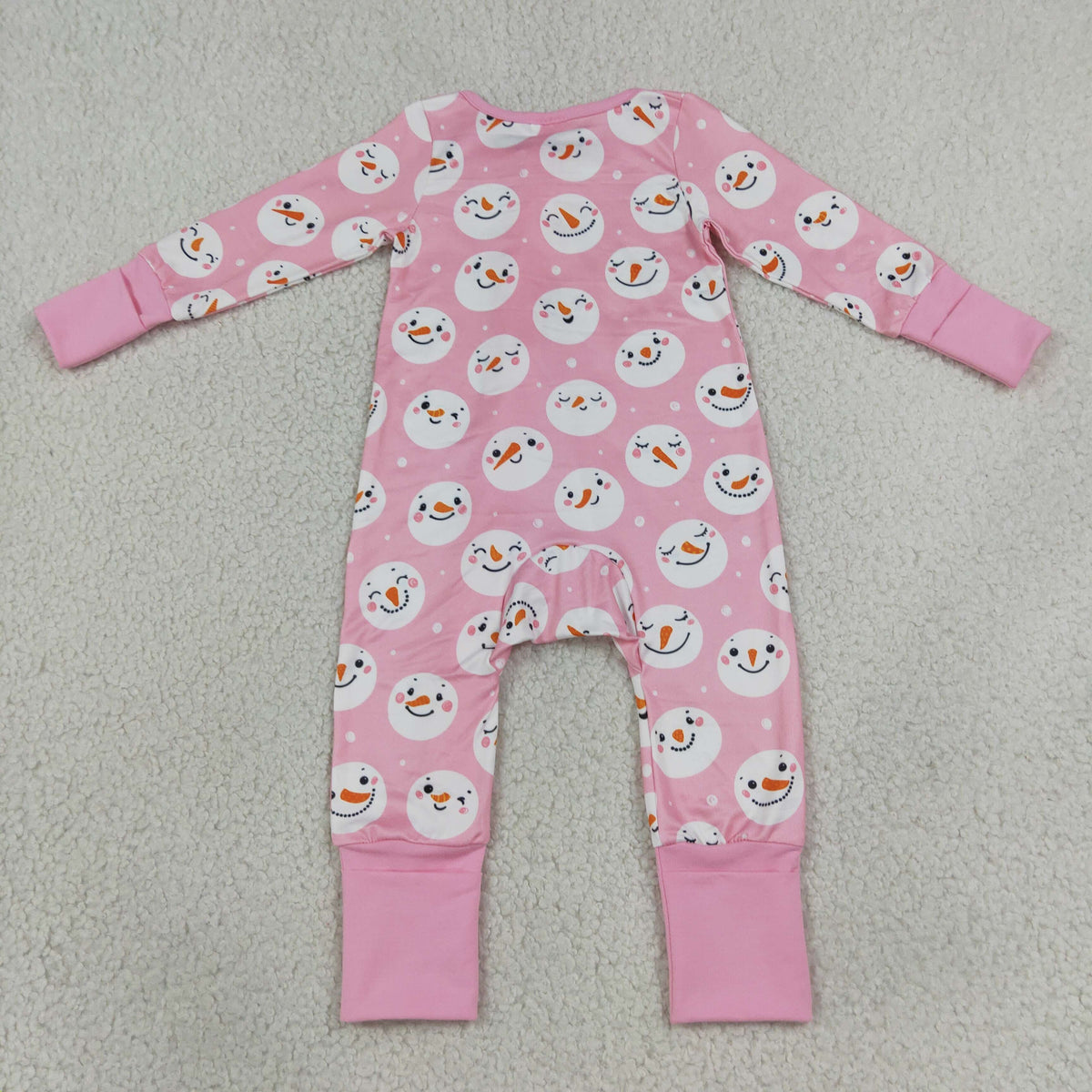 LR3165 pink snowman print girl sleeper PJ