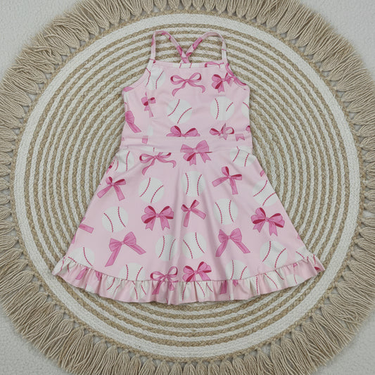 pink coquette and baseball athletic skort dress
