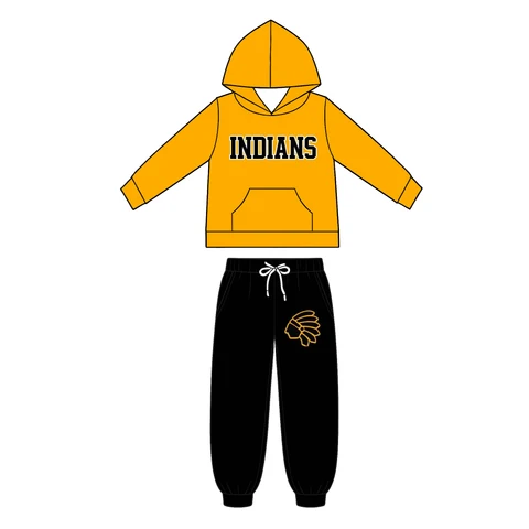 Custom order MOQ 5pcs school team hoodie pullover kids boys set