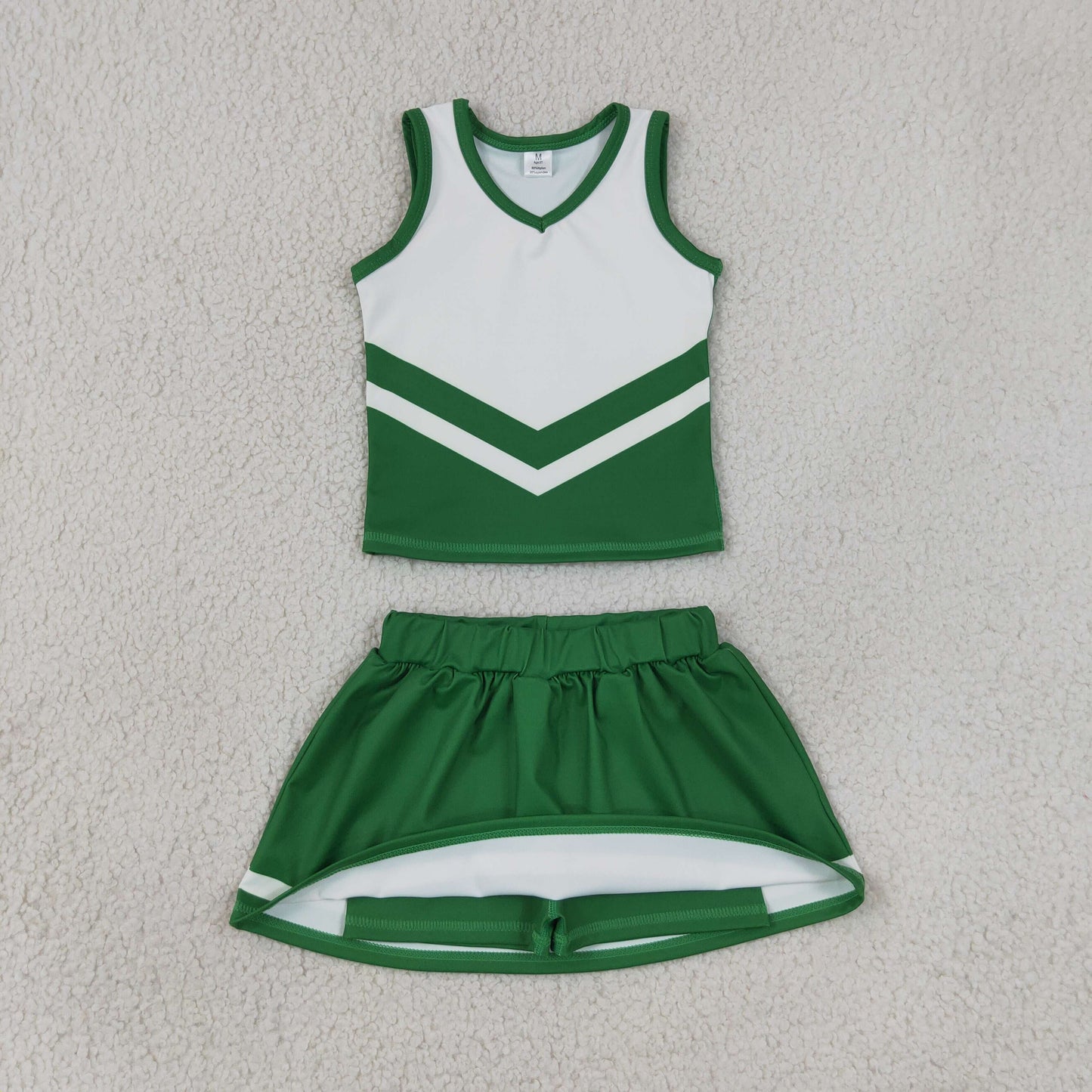 green white cheerleader athletic skort outfit girls clothes