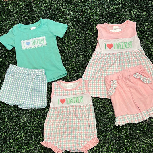 Match Embroidery Baby Kids Toddler I Love Daddy Father's Day Clothing D 4.9