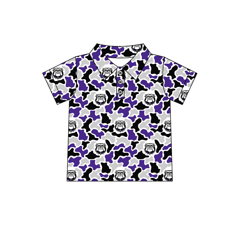 Custom order Alexis team purple dog boy polo