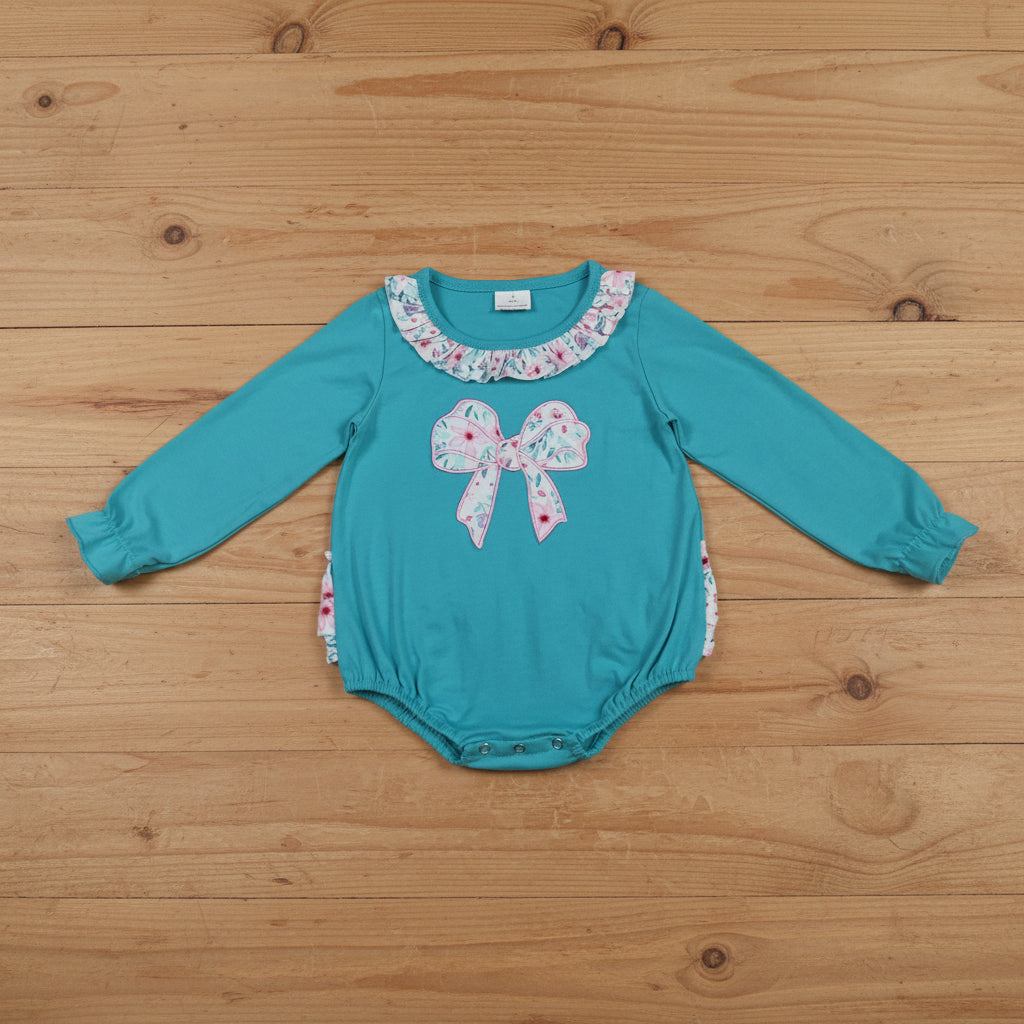 floral coquette embroidery ruffle bubble
