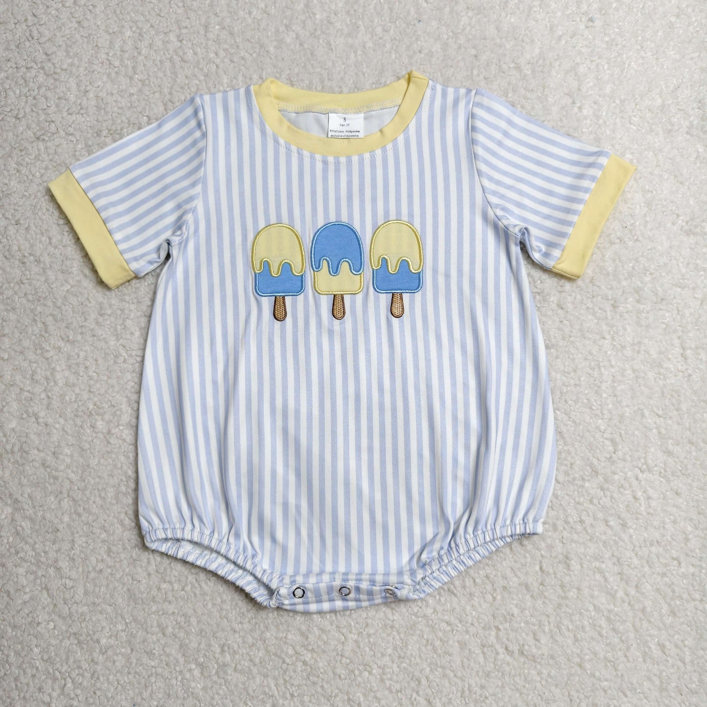 popsicle embroidery bubble boy romper