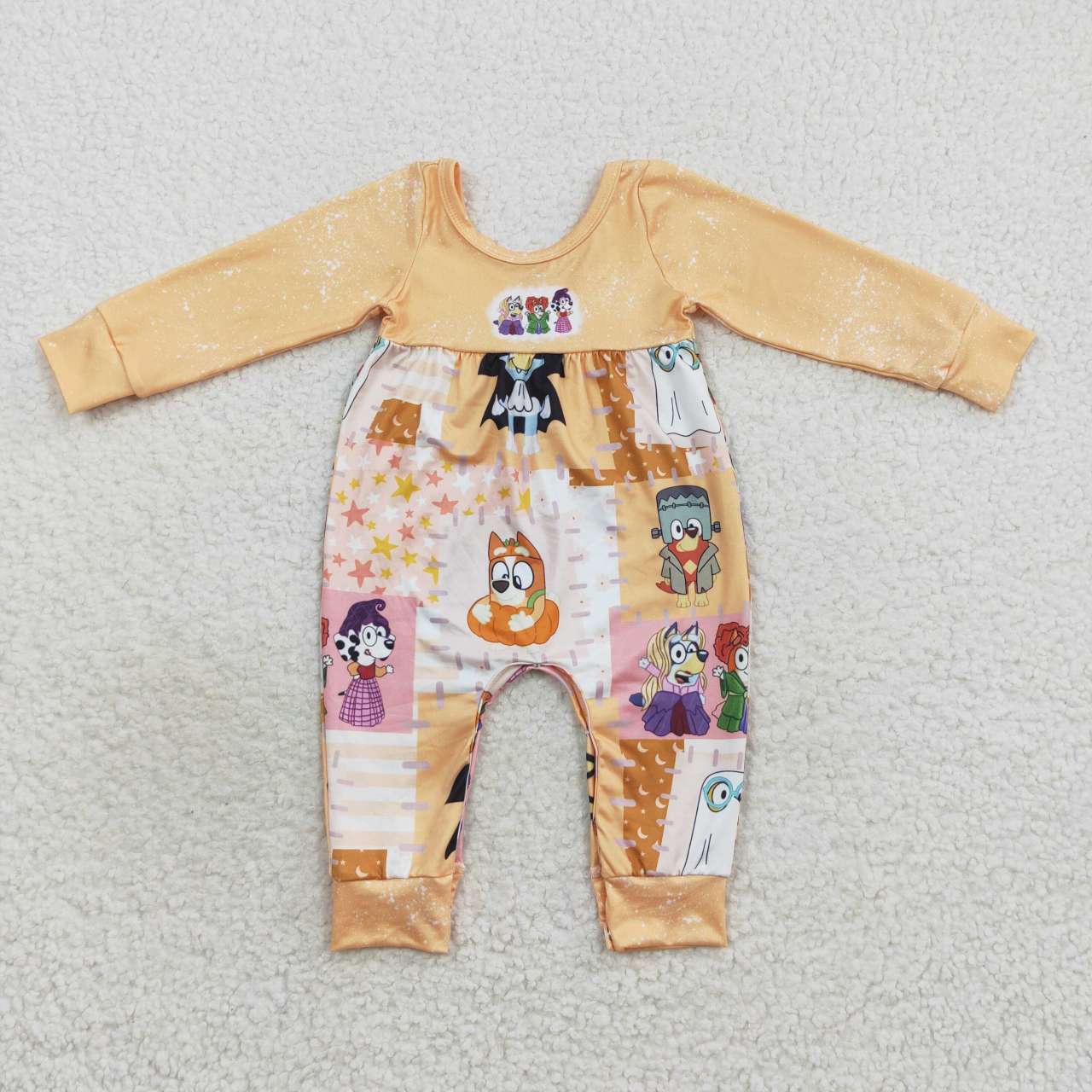LR0637 Cartoon witch orange long-sleeved jumpsuit
