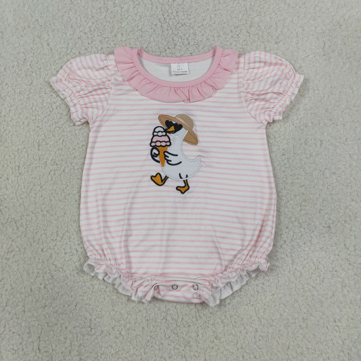 pink silly goose with ice-cream embroidery bubble