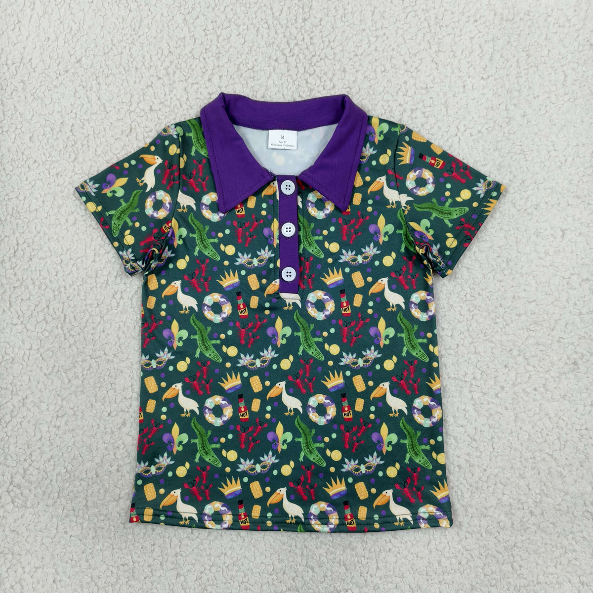 baby boy mardi gras polo t-shirt