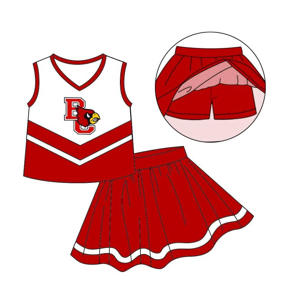 Custom order Mene team red BC birds skort set