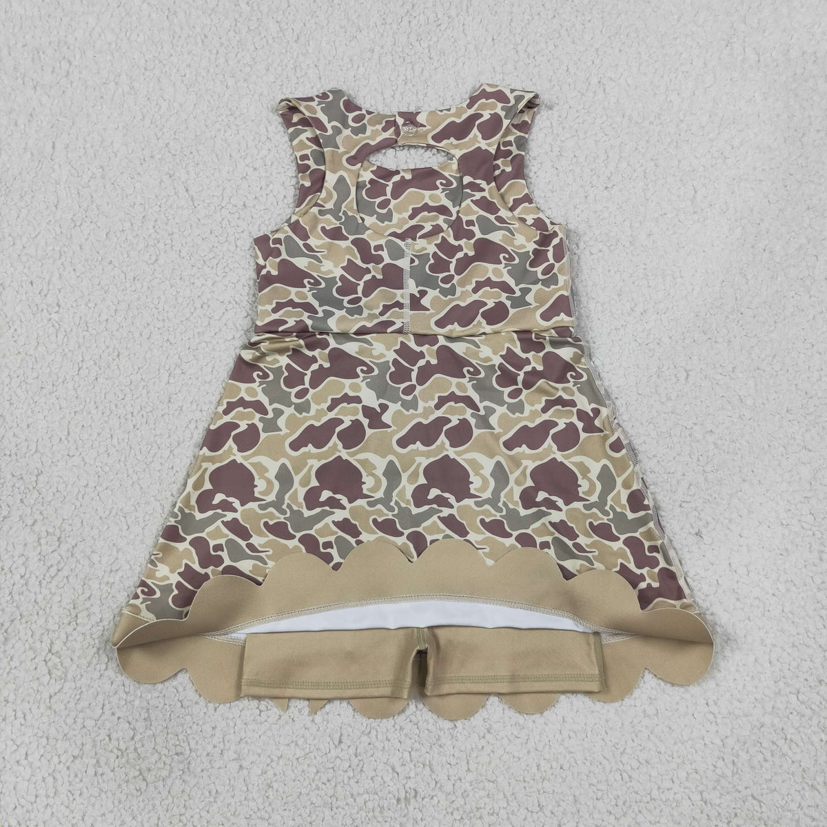 camo athletic scallop dress kids clothing
